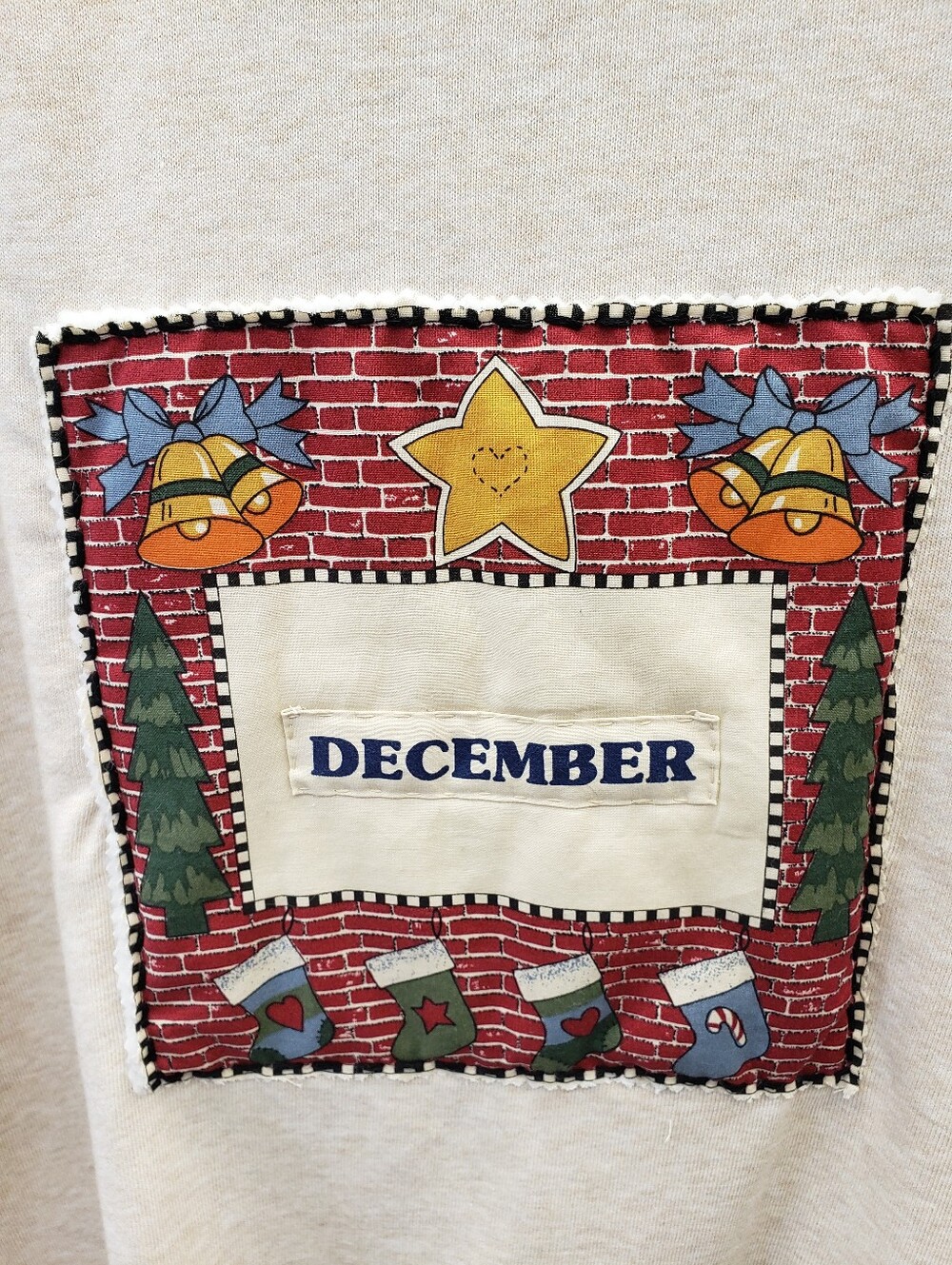 Upcycled December Winter Christmas Sweatshirt